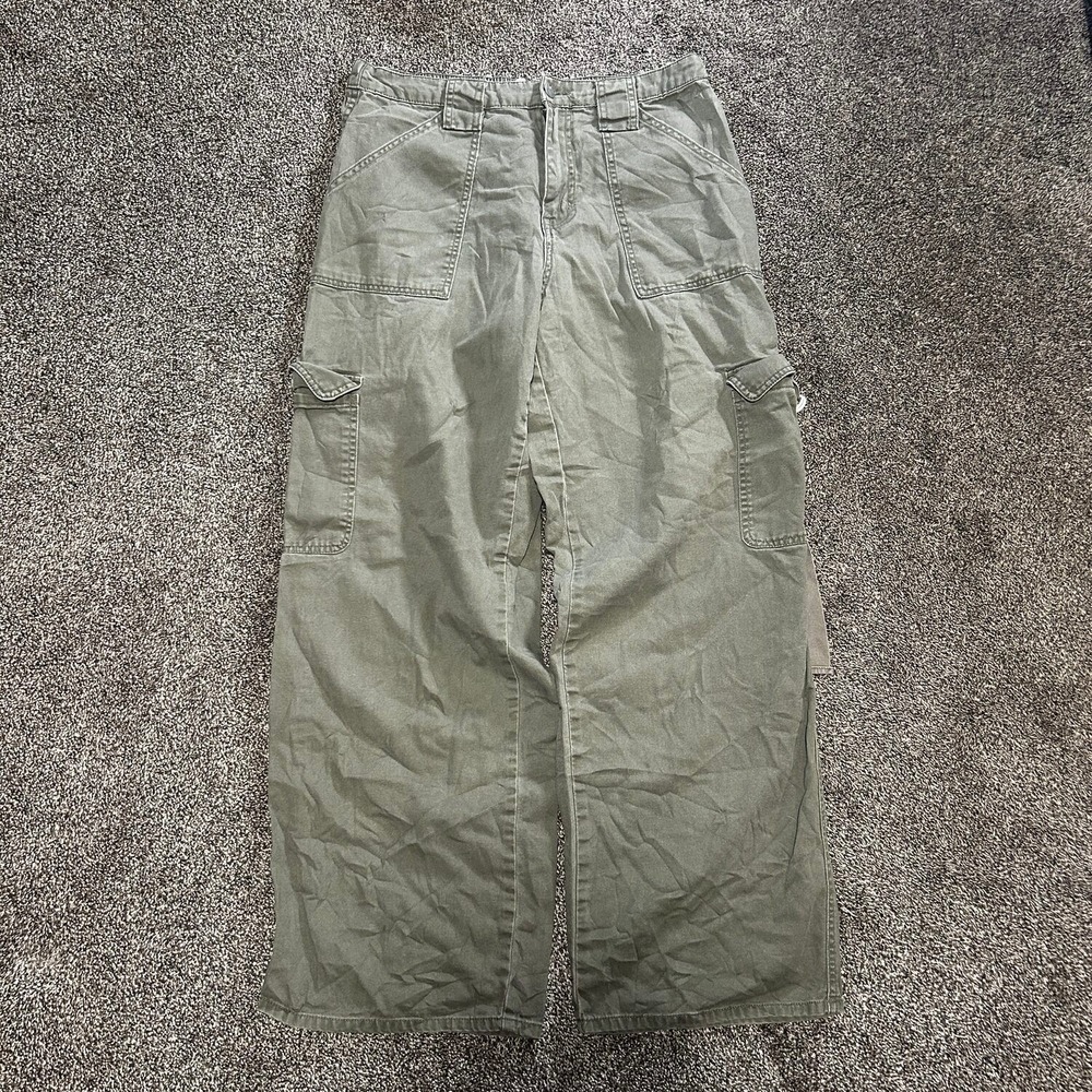 RSQ Cargo Pants Mens 31 Olive Green Excellent Wide Leg Utility Straps